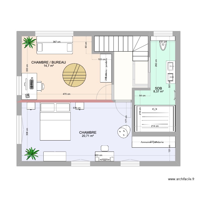 MAISON RDC + ETAGE. Plan de 5 pièces et 95 m2