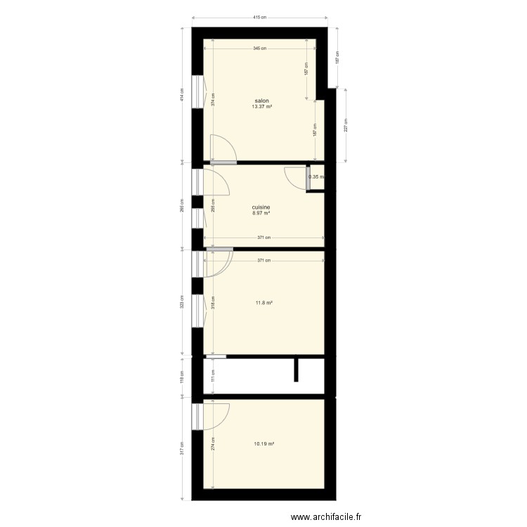 bollée  appartement gauche . Plan de 0 pièce et 0 m2