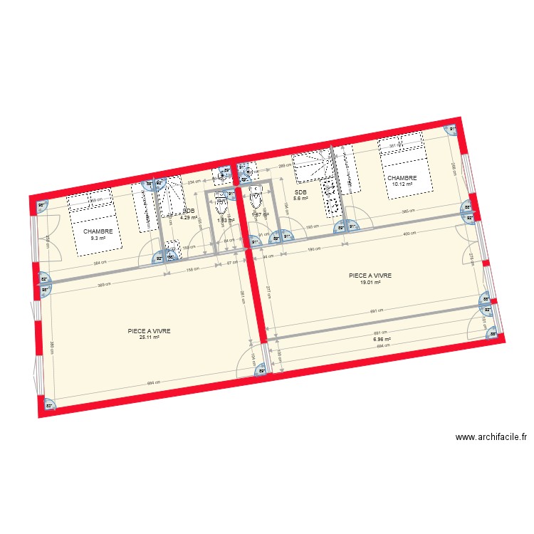 2x t2 etage OK. Plan de 0 pièce et 0 m2