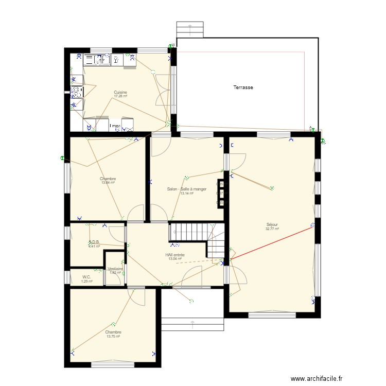 41 r latour rez - Veranda sans cotes 5-4-22. Plan de 12 pièces et 111 m2