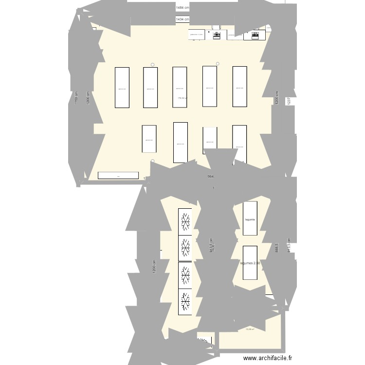 champ borne. Plan de 3 pièces et 282 m2