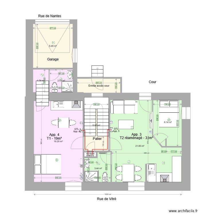 Nantes Etage 1 modif 6. Plan de 0 pièce et 0 m2