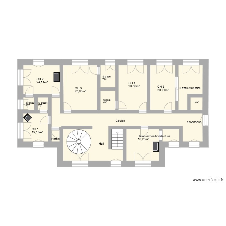 1er étage Guny. Plan de 0 pièce et 0 m2