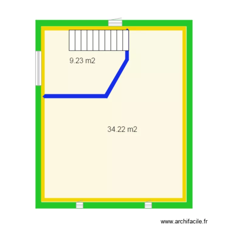 2e &eacute;tage Hugo. Plan de 