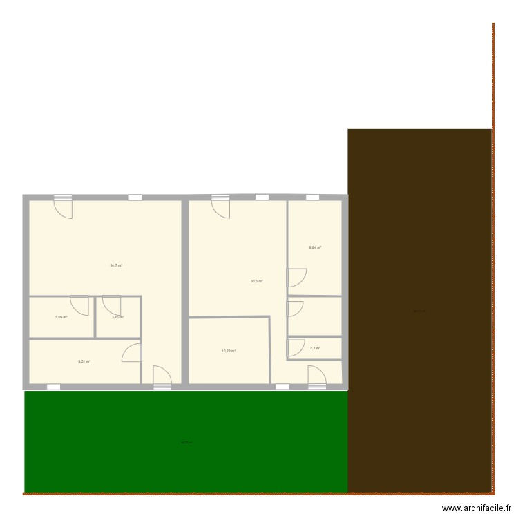Maison Crouy en Thelle. Plan de 8 pièces et 106 m2