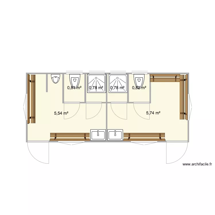 Vestiaires CSG. Plan de 