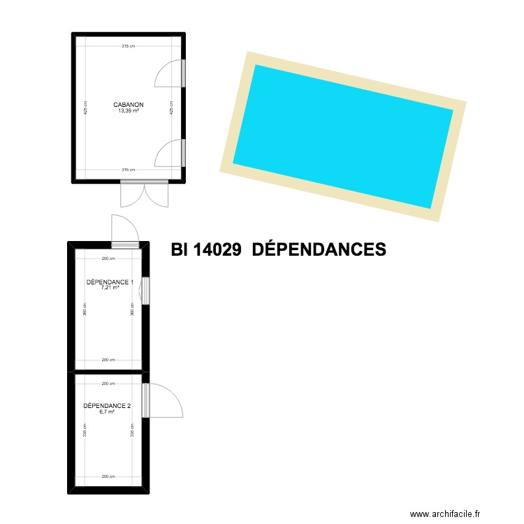 BI 14029. Plan de 19 pièces et 159 m2