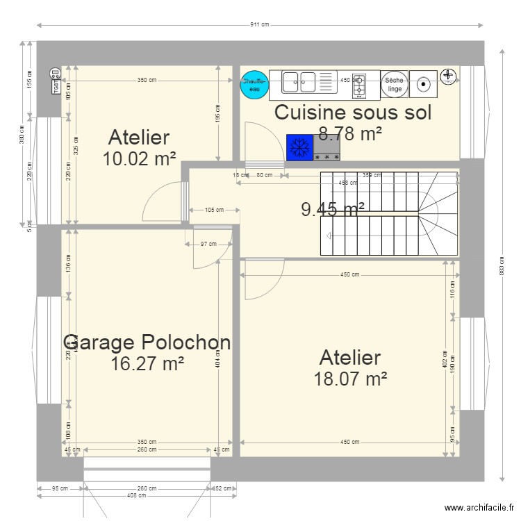 sous sol. Plan de 0 pièce et 0 m2