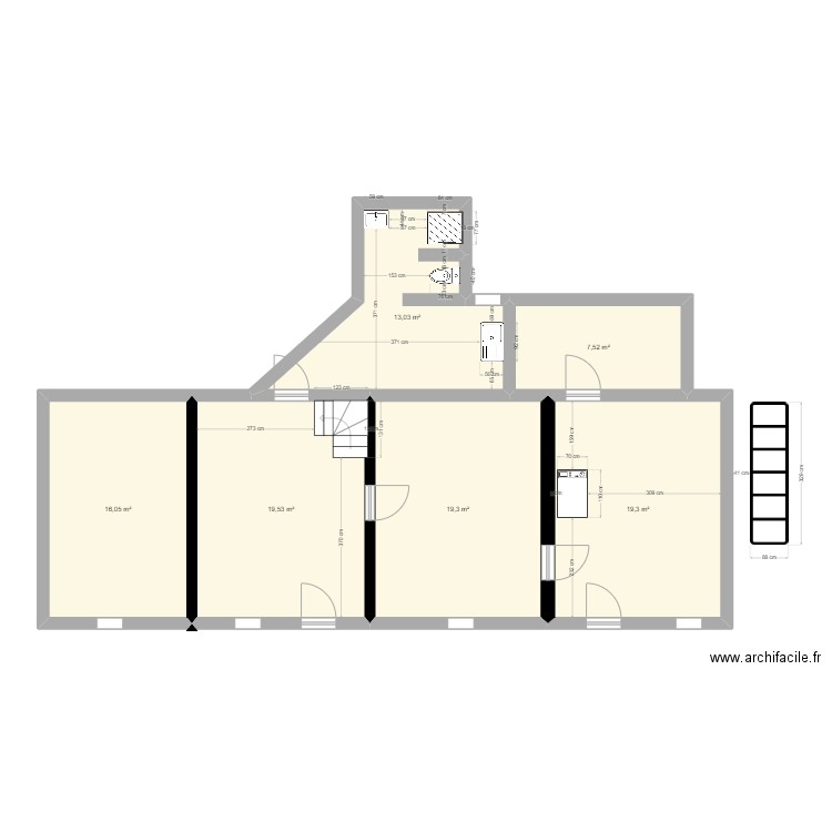 maison Biol. Plan de 6 pièces et 95 m2