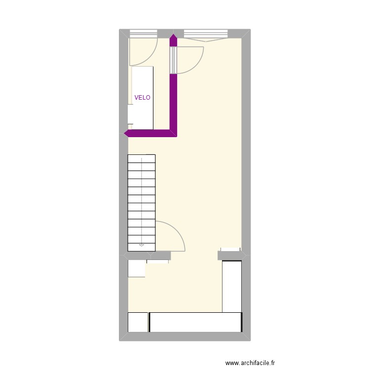 vzezfz2. Plan de 2 pièces et 28 m2