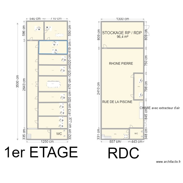 Bureaux. Plan de 0 pièce et 0 m2