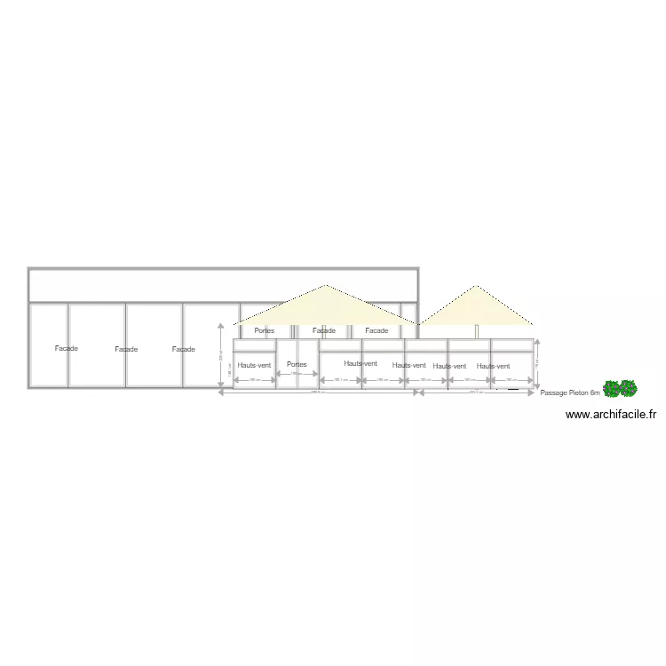 Plan Coupe de Face. Plan de 