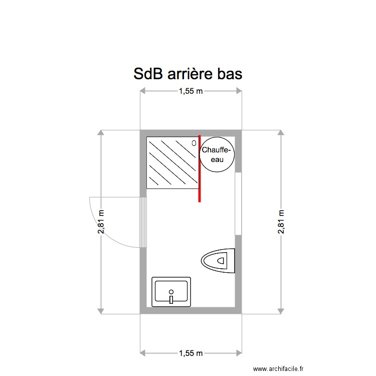 SDB ARRIERE BAS. Plan de 0 pièce et 0 m2