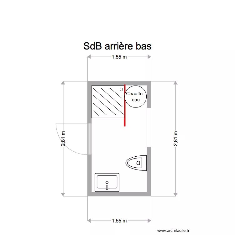 SDB ARRIERE BAS. Plan de SDB ARRIERE BAS. Plan de
