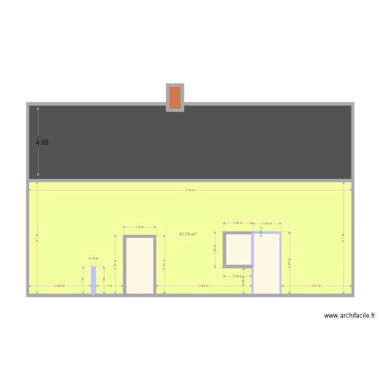 maison bleue facade. Plan de 0 pièce et 0 m2