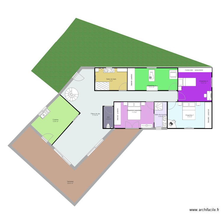 Plan maison villefort V . Plan de 0 pièce et 0 m2