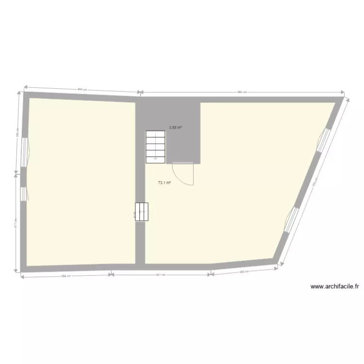 PLAN RL 1er &eacute;tage avant travaux. Plan de 