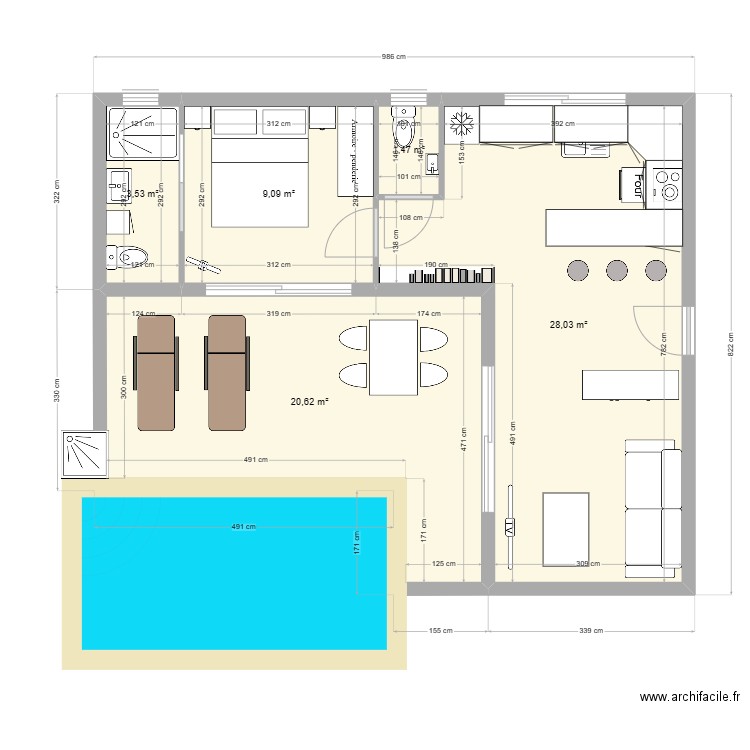 koh samui 1 ch le 18.02.2023. Plan de 5 pièces et 63 m2