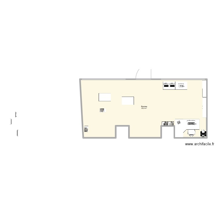 Studio Juvisy. Plan de 1 pièce et 66 m2
