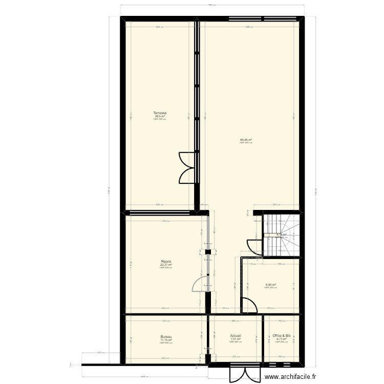 B92A28T projet v2. Plan de 12 pièces et 284 m2