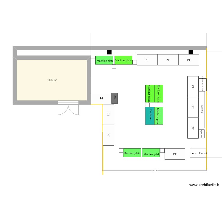 Plumet V2. Plan de 1 pièce et 13 m2