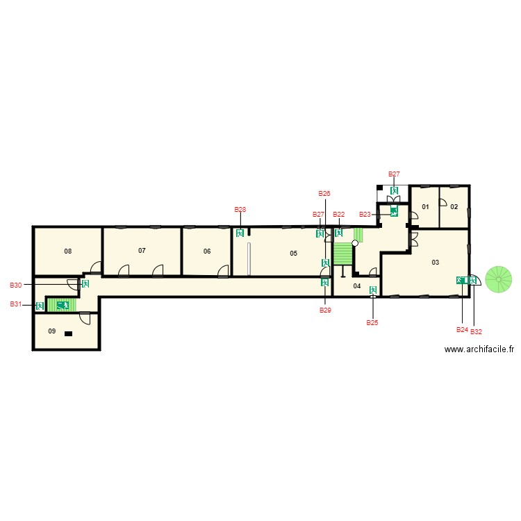 Plan Sous sol Face EST BAES. Plan de 0 pièce et 0 m2