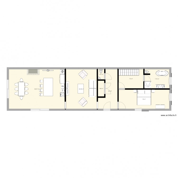 longère. Plan de 0 pièce et 0 m2