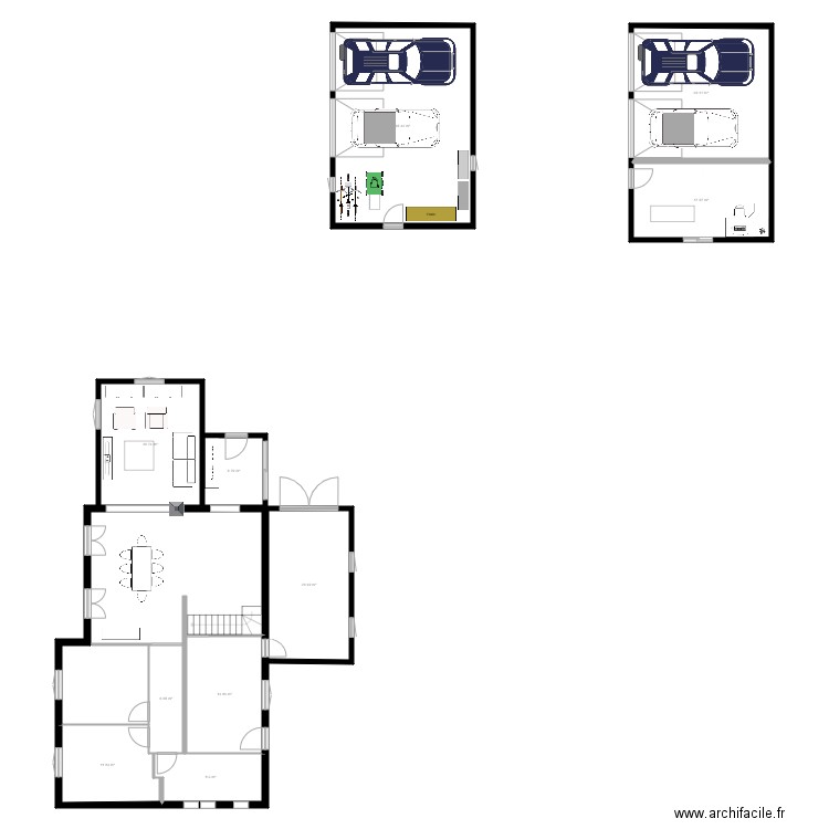 Aussevielle Projet Extension. Plan de 10 pièces et 182 m2