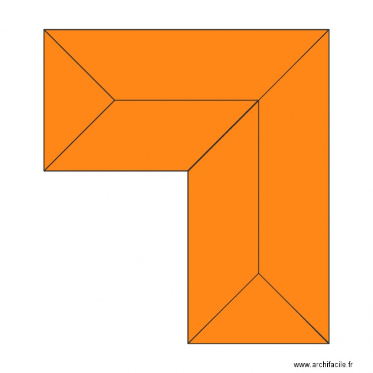 Toiture maison en L. Plan de 0 pièce et 0 m2