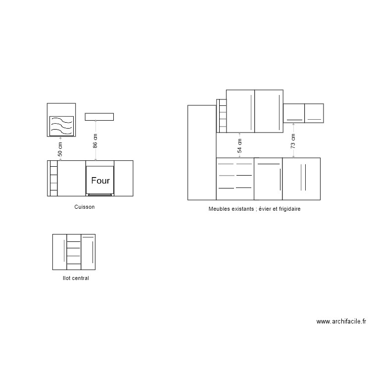 meubles de face. Plan de 0 pièce et 0 m2