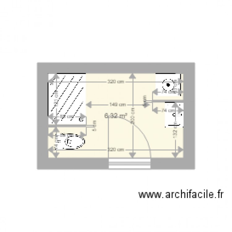 sdb manou. Plan de 0 pièce et 0 m2