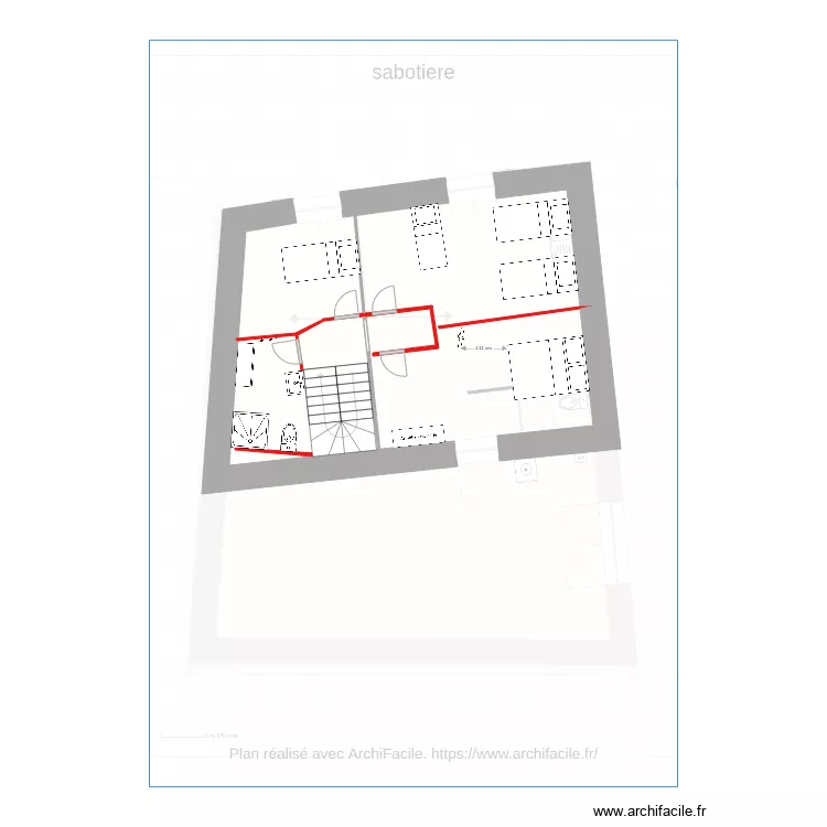 etage sabotier. Plan de 