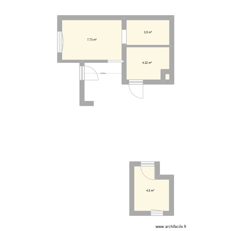 Eva & Antoine. Plan de 4 pièces et 20 m2