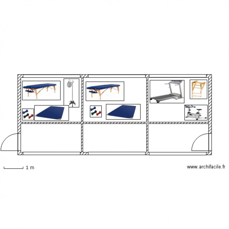 salle kiné_esat argonautes-cotation objets. Plan de 0 pièce et 0 m2