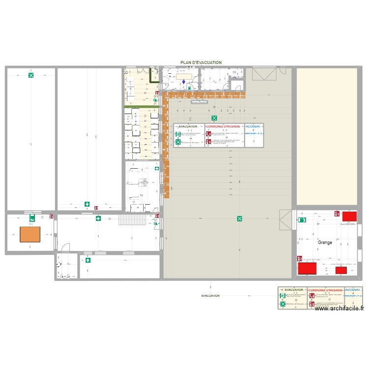 BUREAU. Plan de 22 pièces et 1689 m2