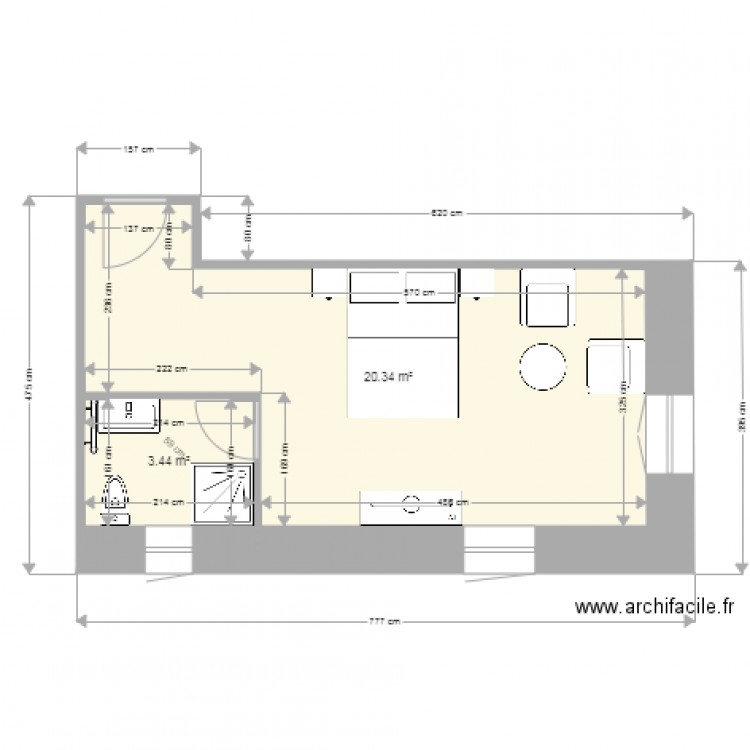 chambre bleue v2. Plan de 0 pièce et 0 m2