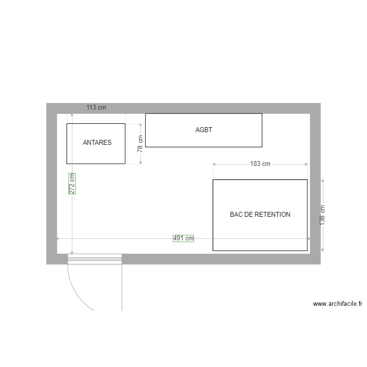 POSTE BENARD Ind.3. Plan de 1 pièce et 13 m2