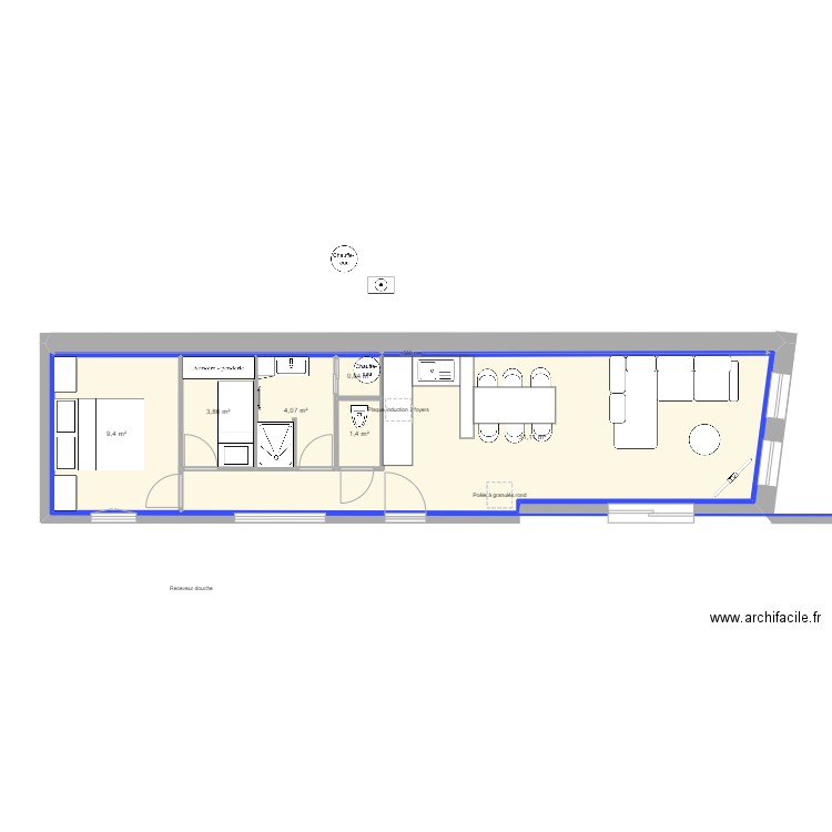 Airbnb 3.1. Plan de 6 pièces et 51 m2
