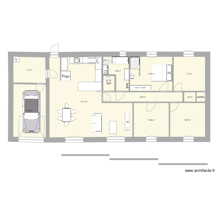 corsept grange 1 seul log. Plan de 