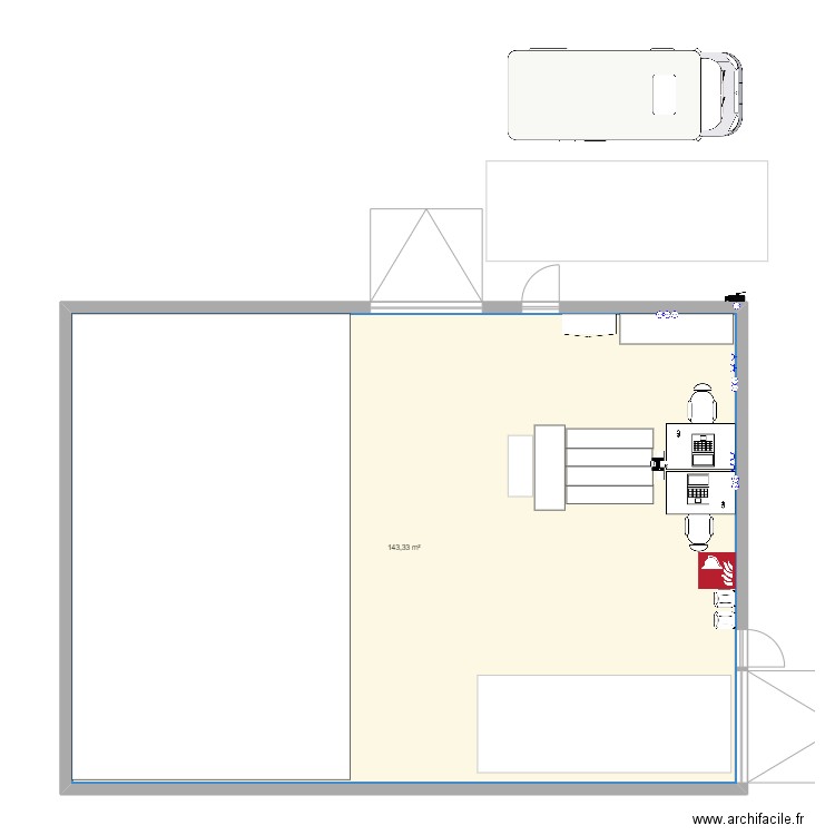 5s controle reception 1Gé. Plan de 1 pièce et 143 m2