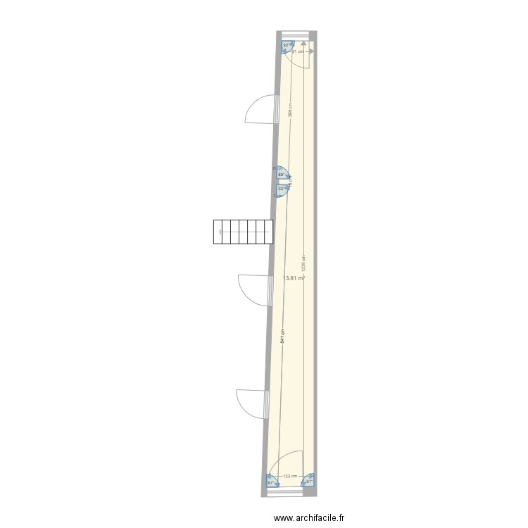 couloir  avec angles corrigés . Plan de 0 pièce et 0 m2