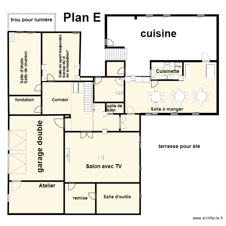 sous sol avec suggestions de Bruno. Plan de 0 pièce et 0 m2