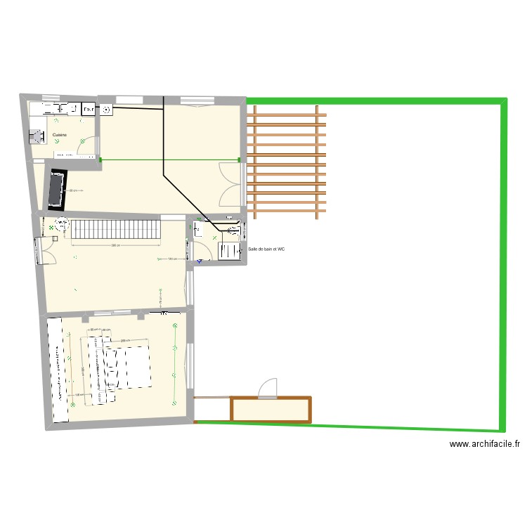 palmeiria cozinha L L Angulo closet. Plan de 10 pièces et 153 m2