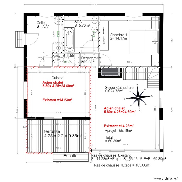 Projet. Plan de 0 pièce et 0 m2