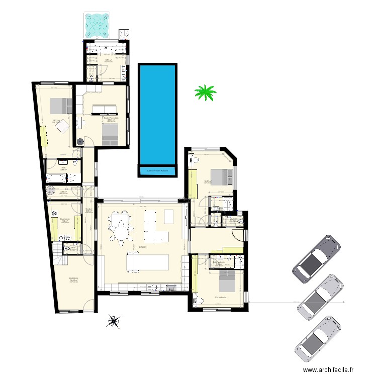 24-03-2022. Plan de 18 pièces et 201 m2