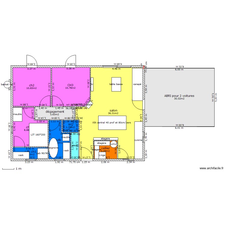 maison 85m2 (2sdb) - Plan dessiné par rostthonenill