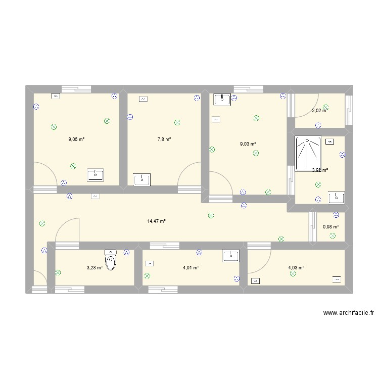 institut. Plan de 0 pièce et 0 m2