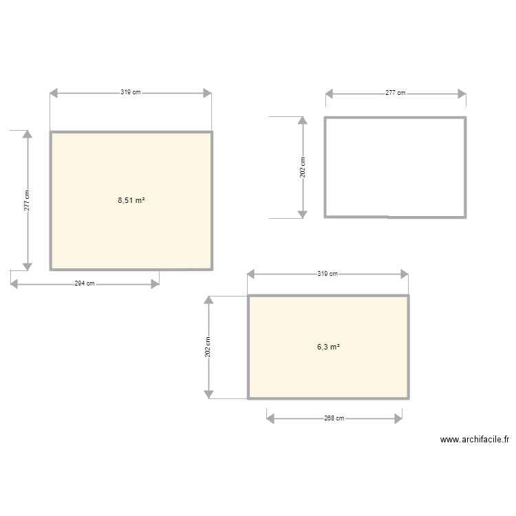 abri. Plan de 2 pièces et 15 m2