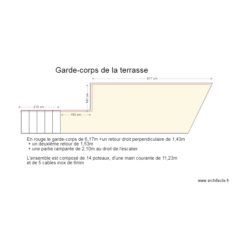 Terrasse Inoxkit. Plan de 1 pièce et 18 m2
