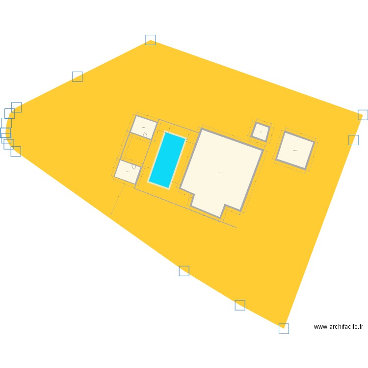Projet Pool House Plan Masse . Plan de 5 pièces et 231 m2
